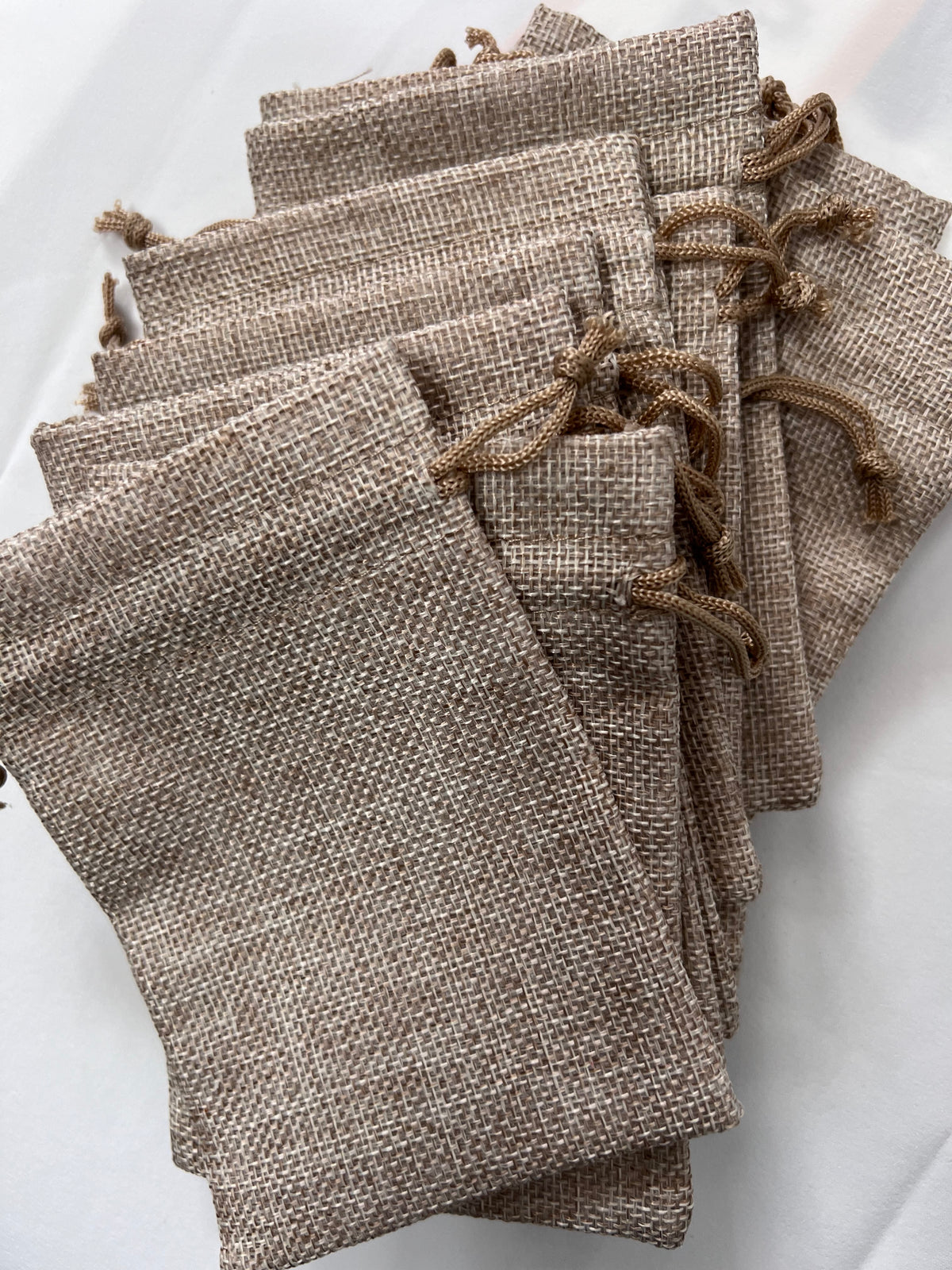 Burlap Crystal Pouch