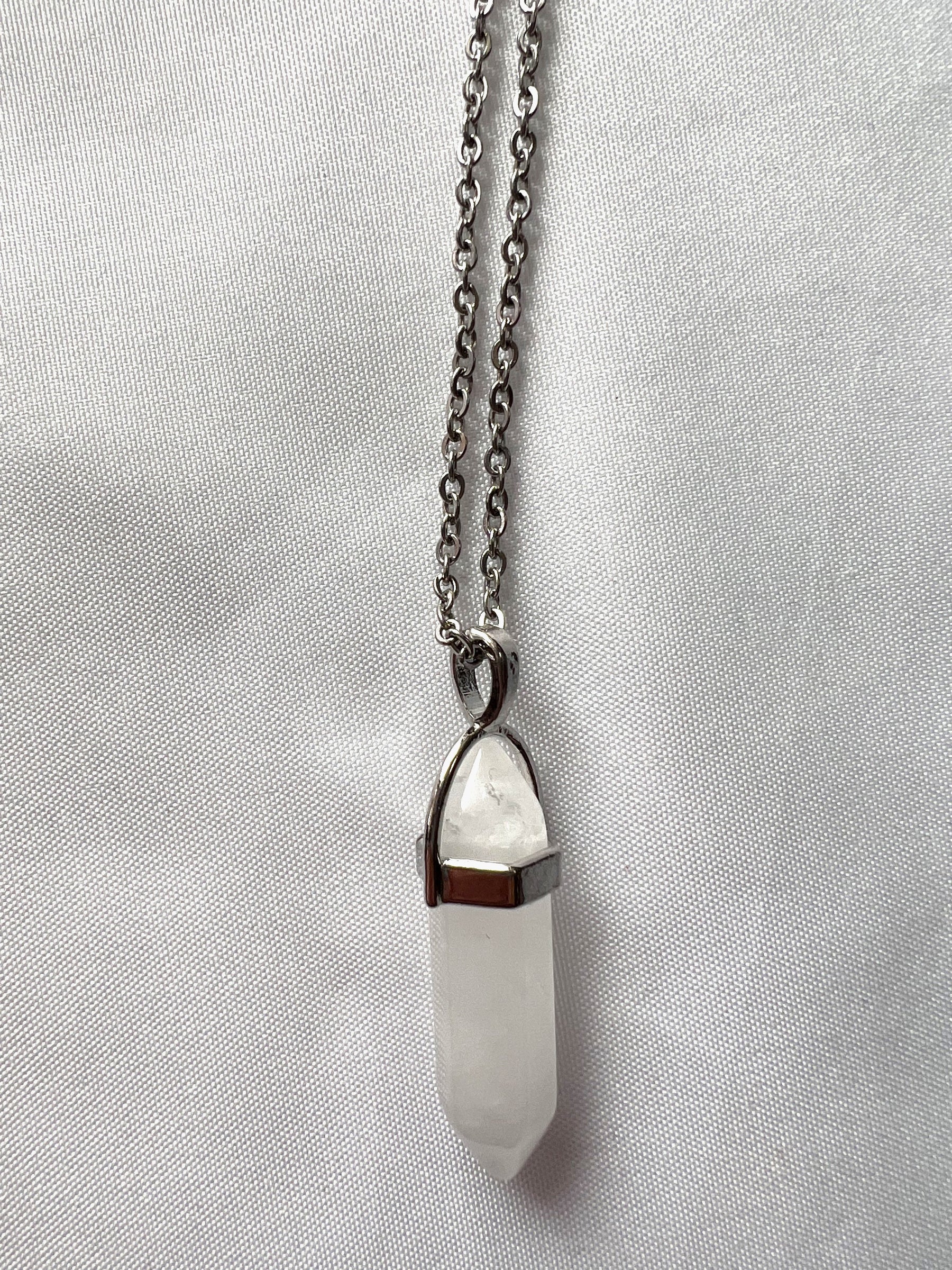 Clear Quartz crystal pendulum necklace