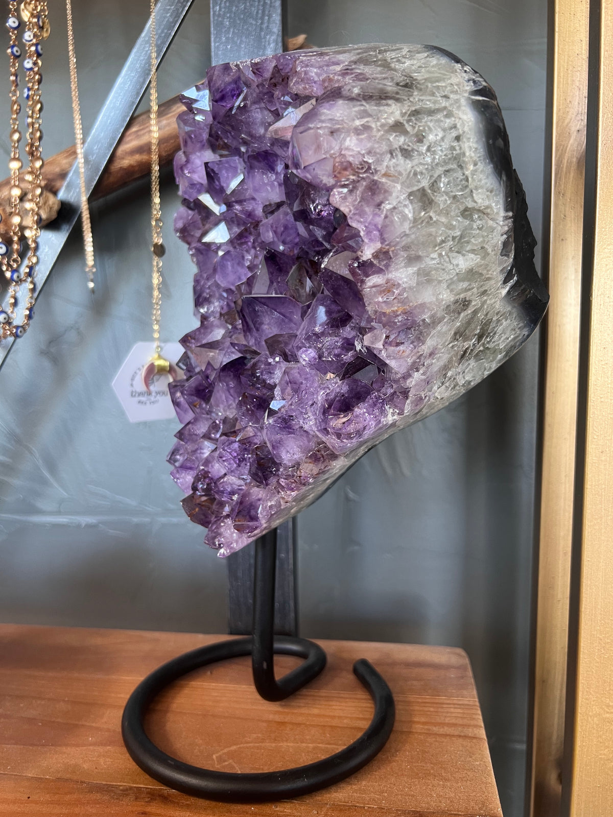 Amethyst Druzy Cluster on Stand