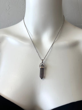 Fluorite crystal pendulum necklace