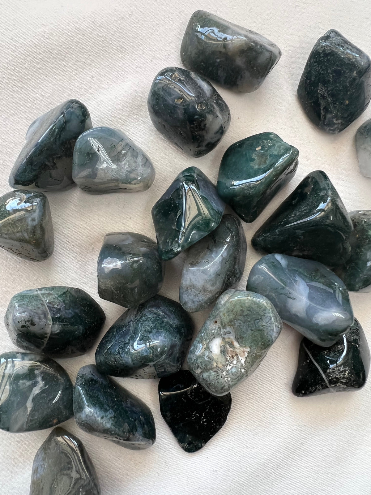 Moss Agate Tumbled