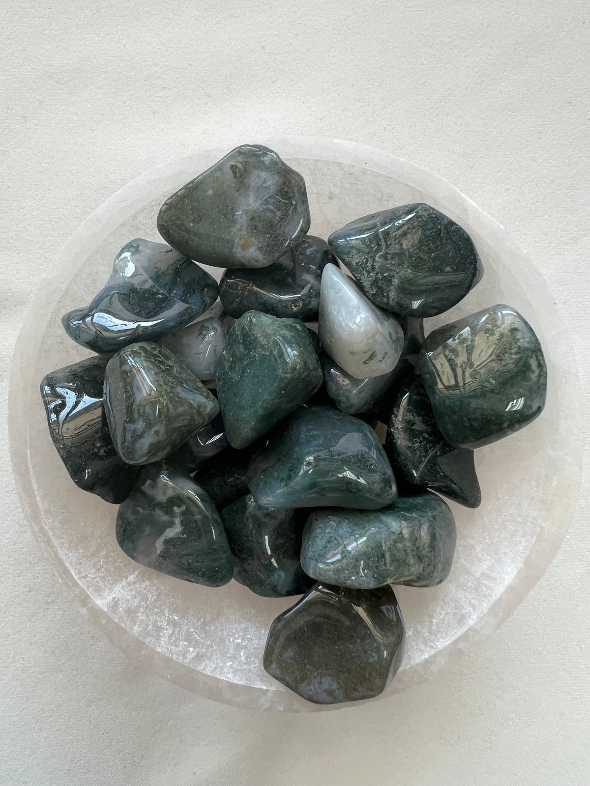 Moss Agate Tumbled